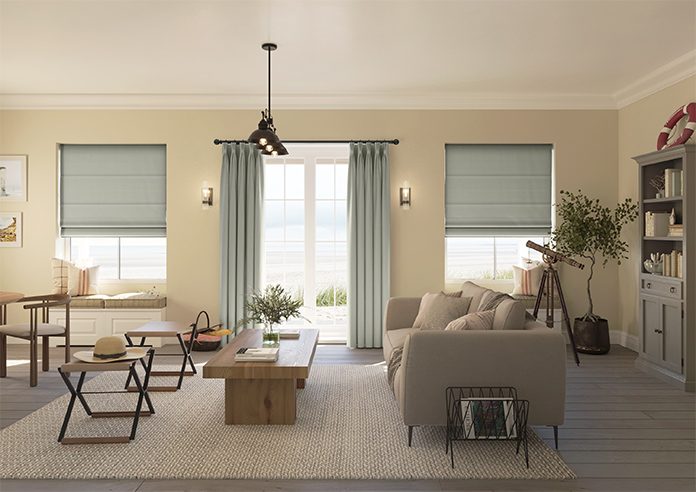 Kyoto Faux Silk, Greige - Roman Blind - Image 8